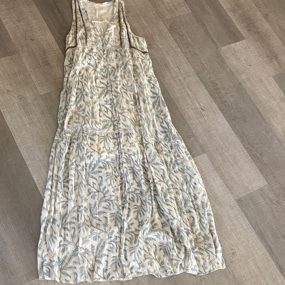Lovestitch Blue and Cream Floral Maxi Dress